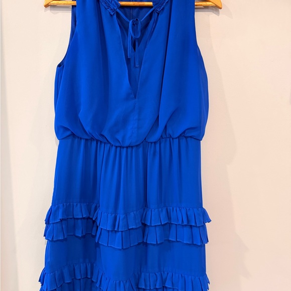 Johnston & Murphy Royal Blue Chiffon Ruffle Dress - Picture 2 of 5